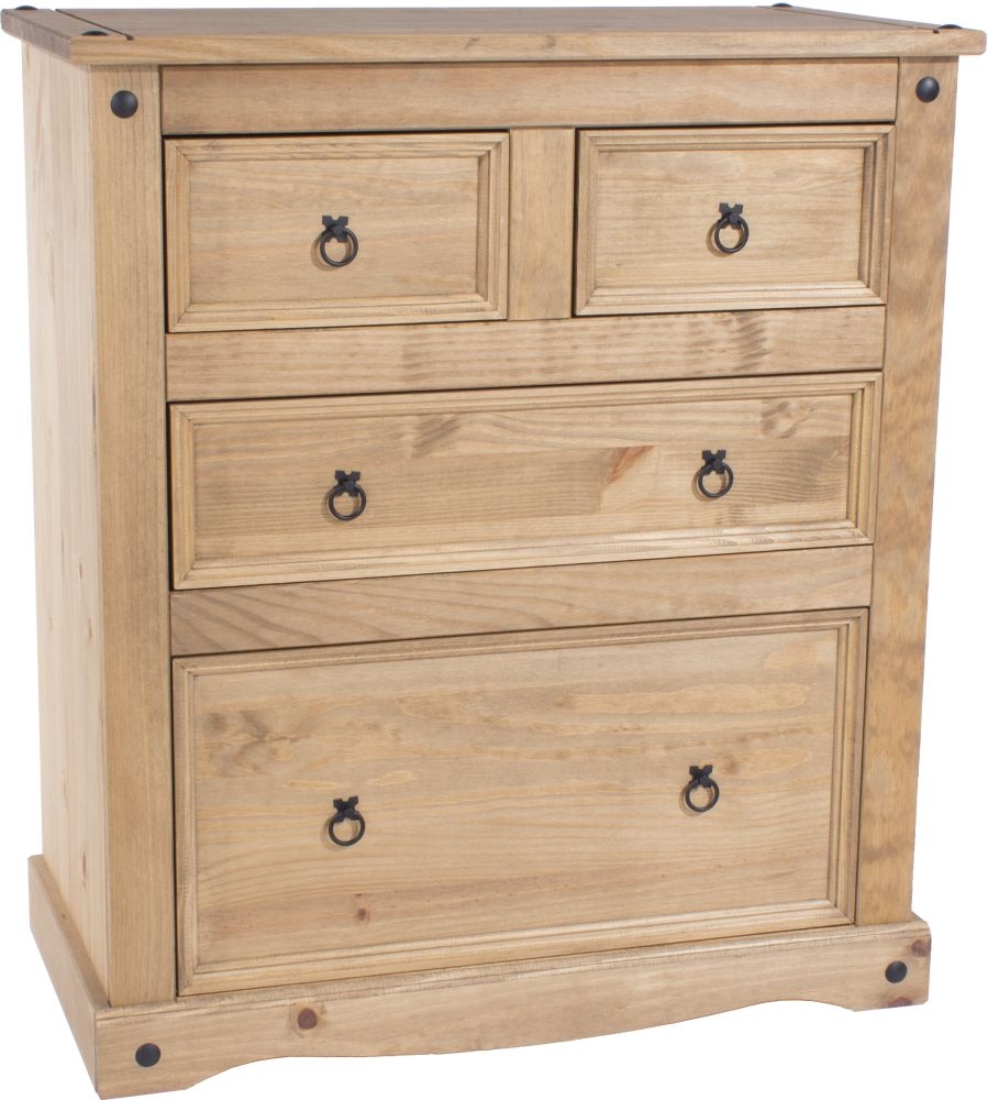 Product photograph of Corona Pine Mexican 2 2 Drawer Chest from Choice Furniture Superstore.